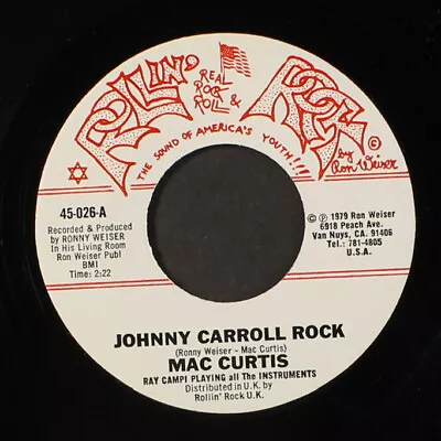 MAC CURTIS: Johnny Carroll Rock / Rockin' Mother ROLLIN' ROCK 7  Single 45 RPM • $15