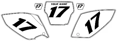 2007 HONDA CRF450 Custom Pre-Printed White Backgrounds Black Number & Pinstripe • $38.99