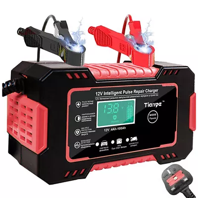 Car Battery Charger 12V 24V Fast Charger Automatic Smart Pulse Repair AGM/GEL UK • £14.99