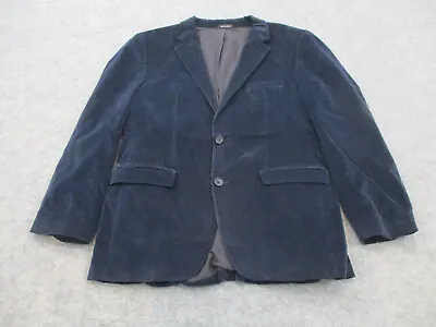 Hugo Boss Blazer Mens 40 R Blue Stretch Velvet 2 Button Sport Coat Jacket • $42.47