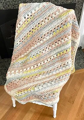 Handmade Crochet Granny Blanket Afghan Wrap Throw Baby Girl Boy Multicolor 33x33 • $59