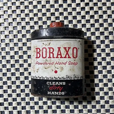 Vintage Boraxo Powdered Hand Soap Tin 8 Oz Empty 20 Mule Team Power • $8