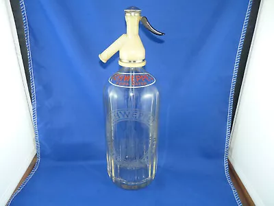 Vintage SCHWEPPES Glass Soda Syphon W/ Tiered Fountain Logo Australia 1940s-50s • $34.95