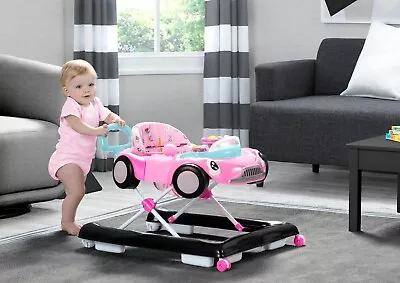 Girls Baby Walker Race Car Toys Music Activity Adjustable Learning Pink • $94.50
