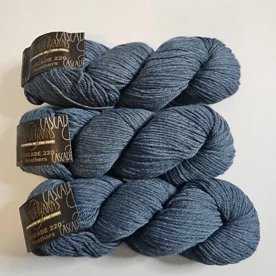 NEW Cascade Yarn Heathers 220 Yarn In Color 4001- Lot Of 3 - 100% Peruvian Wool • $22