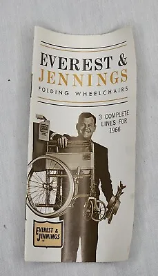 Vintage Everest And Jennings Folding Wheel Chair CATALOG AND PRICE LIST Illust. • $52.79