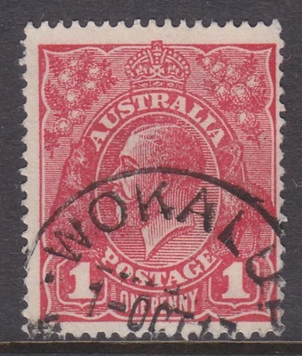 $4.50 • Buy KGV Heads Single Wmk Rough Paper 1d Red Die 1 GU *POSTMARK* SG 47 (B62)