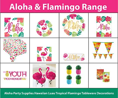 £3.99 • Buy Aloha Summer Party Hawaiian Luau Tropical Flamingo Tableware Decorations Sale UK