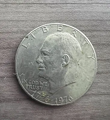 $40.10 • Buy 1776-1976  Eisenhower Liberty Bell Moon Silver One Dollar US Bicentennial Coin