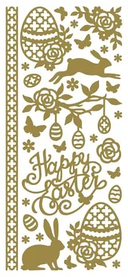 1 Sheet Of Peel Off Stickers - Happy Easter - Gold/Silver - J062 • £2.45