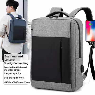 Unisex Large Capacity USB Waterproof Business Backpack For Business Travel Bag • $38.12