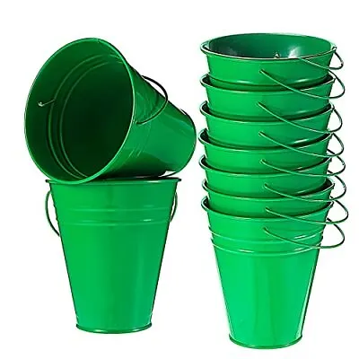 12 Pack Galvanized Buckets Metal Bucket With Handle 4.5 X 5 Inch Tingreen Mini R • $29.63