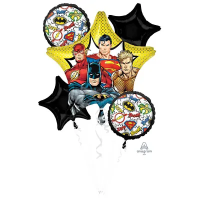 $31.95 • Buy 5pk Justice League Helium Balloons Bouquet Birthday Party Decorations Avengers