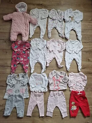 Baby Girl Clothes Bundle 0-3 Months Outfits Mothercare Mini Club George 16pcs • £14.99