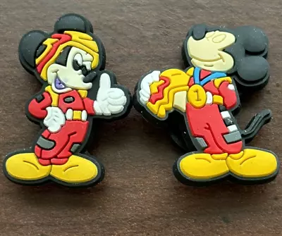 Free Shipping 2 Mickey Mouse Racing Shoe Decoration Charms Jibbitz • $7.99