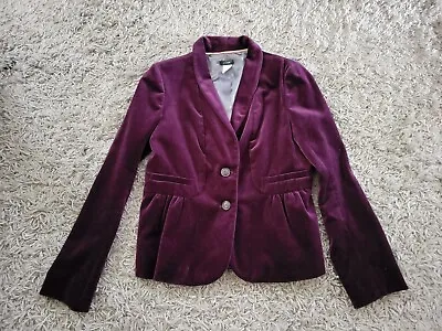 J. Crew Women's Size 10 Bella Velvet Blazer In Rum Raisin (Purple) • $49.99