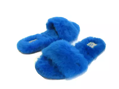 Ugg Fluff Slide Ii Women Slide Blue Us 9 /uk 7 /eu 40 • $89.99