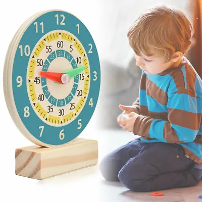 £7.88 • Buy Wooden Clock Kids Educational Toy Children Learning Time Teaching Aid Tools