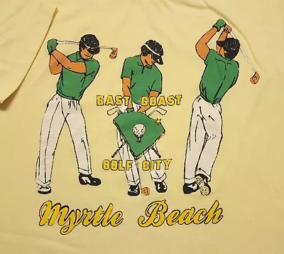 Vintage 1980s Myrtle Beach East Coast Golf City 50/50 Made In USA Medium Shirt • $24