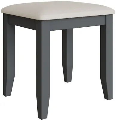 Hartwell Moonlight Dark Grey Dressing Table Stool / Painted Bedroom Seat • £29