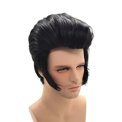 Mens Rock Singers Elvis Aron Presley Cosplay Wig Party Elvis Presley Hair Wig  • $32.99