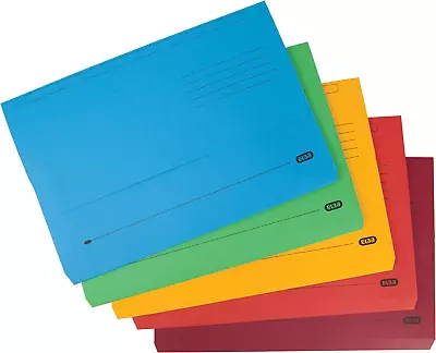 Elba Foolscap Document Wallet Assorted Colours Pack Of 10 Folders • £12.44