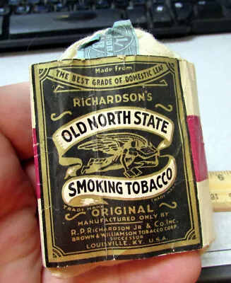 Vintage Empty Tobacco Pouch Bag Old North State Smoking Tobacco Great Graphics • $14.99