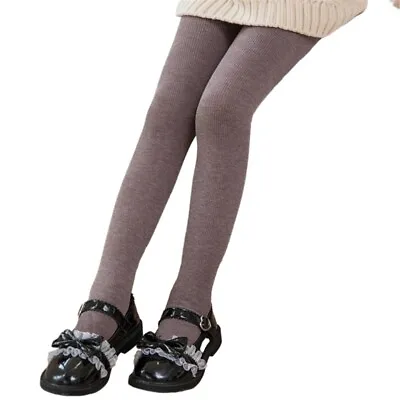 Stylish Striped Pantyhose Thin Velvet Children S Tights Solid For Autumn Winter • £9.21