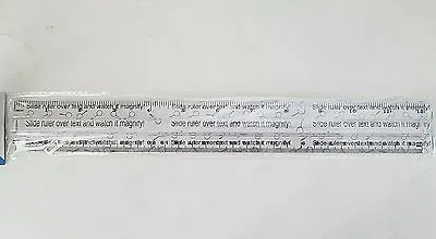 Jot MAGNIFYING RULER 12 INCH (30 Cm) CLEAR PLASTIC RULERS • $2.99