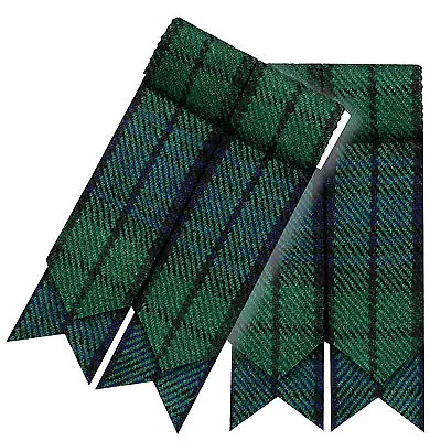 HM Highland Kilt Hose Sock Flashes Garter Flashes Tartan Pattern • £9