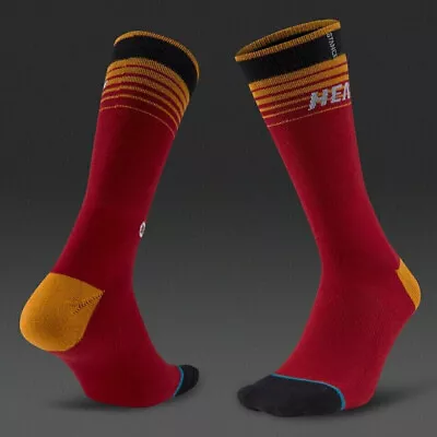 Stance NBA Miami Heat Red Arena Logo 558 Men’s LARGE (9-12) Crew Socks NEW • $9.99