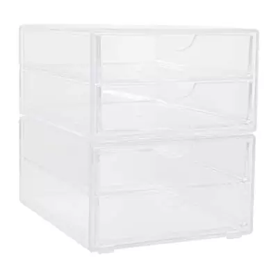 Martha Stewart Brody 2 Pack Plastic Stackable Office Desktop Organizer Boxes • $25.96