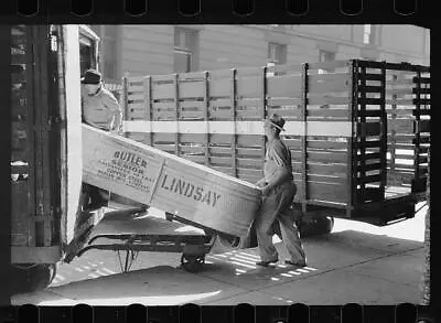 Loading Tank Onto Truck At Farm Machinery Warehouse Minneapolis  - Old Photo 1 • $8.50