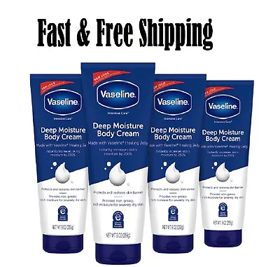 Vaseline Intensive Care Body Cream Deep Moisture For Dry Skin 9 Oz -4 Pk • $34.99