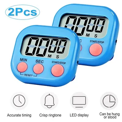 2Pcs Kitchen Timer Magnetic Digital Countdown Stopwatch With Stand Alarm Clock • $9.69