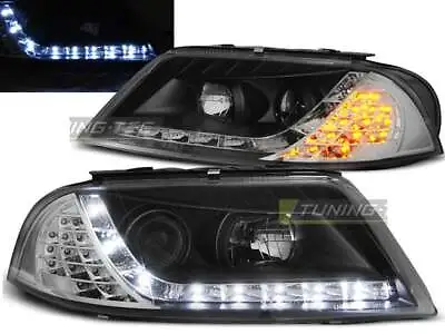 Headlights LED DRL Look For VW PASSAT 3BG B5 FL 2000-2005 Daylight Black FreeShi • $459.32