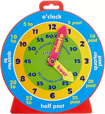£6.29 • Buy Teaching Clock Learn To Tell The Time Child Kids Learning Teach Aid