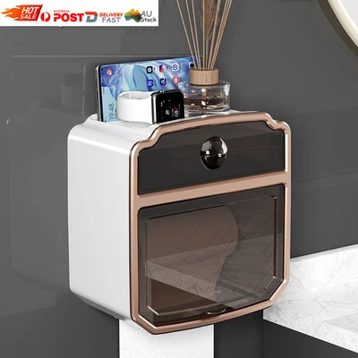 $19.88 • Buy Toilet Paper Dispenser Box Wall Mount Waterproof Roll Paper Storage Rack Holder