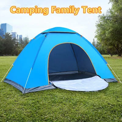 3-4 Person Pop Up Tent Dome Beach Camping Hiking Fishing Family Tent Sun Shelter • $34.99