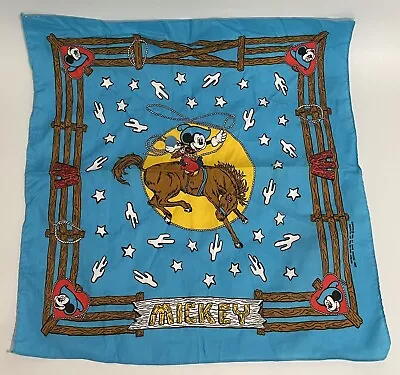 Vintage Walt Disney Company Mickey Mouse Bandana Cowboy Glentex USA Unlimited • $10.80