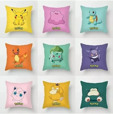 1× Pokemon Pikachu Anime Cushion Case Cover 45 X 45cm Cartoon Sofa Pillow • $28