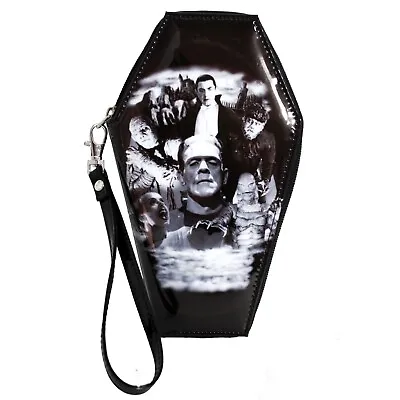 Authentic UNIVERSAL MONSTERS Monster Collage Zip Around Coffin Wallet NEW • $34