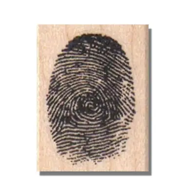 Mounted Rubber Stamp FINGERPRINT Finger Police Detective Hand Mixed Media • $7.25