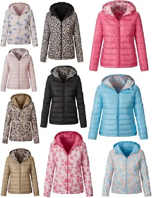 Women Gielts Hodded Puffer Padded Quilted Jacket Ladies Body Warm Zipper Jacket • £23.49