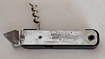 Vaughan Tap Boy Black Vintage Bottle Opener Corkscrew Chicago • $6.99