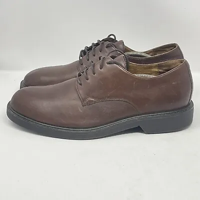 Eddie Bauer Shoes Mens 13 W Wide Brown Leather Casual Lace Up Oxford Derby • $32.99