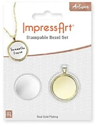 ImpressArt Circle Artisan Bezel Set Stampable Bezel Set Real Gold Plated 3/4  La • $17.99