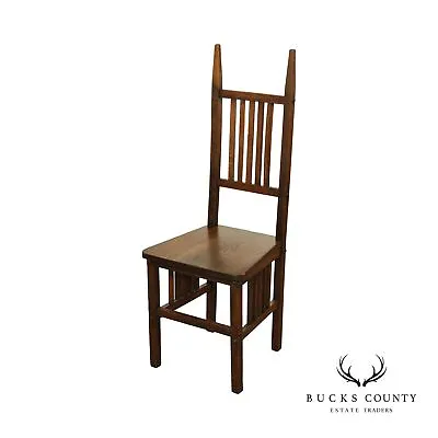 Cushman Antique Mission Oak Arts And Crafts Period Spindle Side Chair • $595