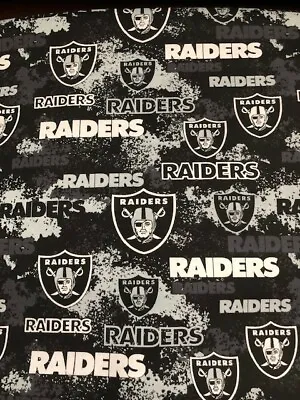 NFL Las Vegas Raiders Distressed Cotton Fabric By The Half Yard 18  X 44  • $8