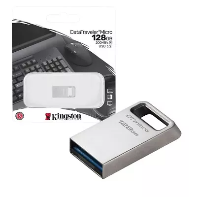 Kingston DataTraveler Micro Metal USB 3.2 Memory Flash Drive - 128GB • £21.59